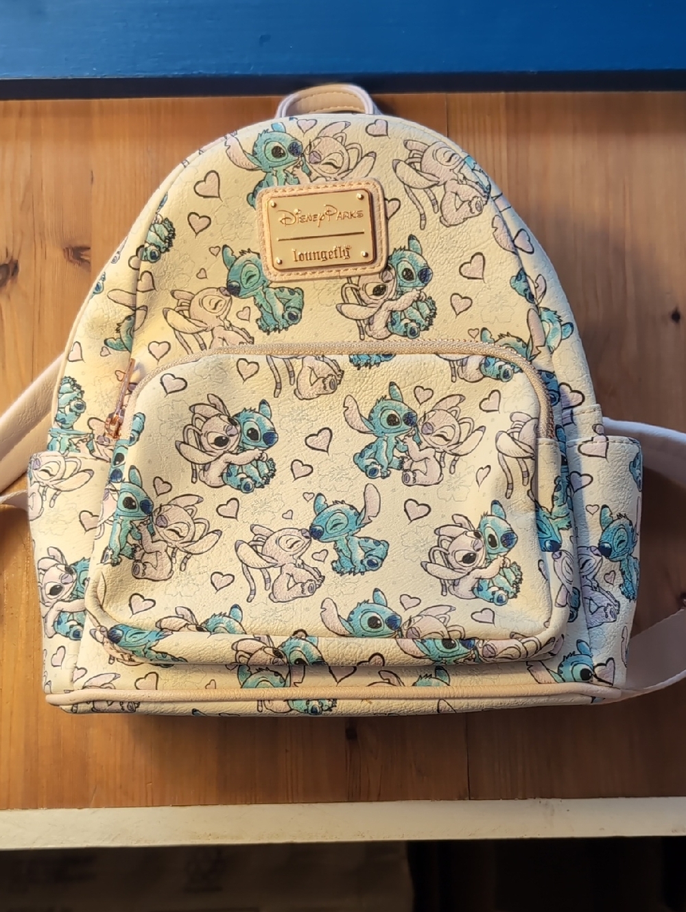 Loungefly Cream & Blue Lilo & Stitch Mini Backpack for Kids
